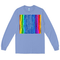 Colony Blue LGBTQ+ Pride American Flag Tumbler Long Sleeve Tee - BundleAndBundleShop
