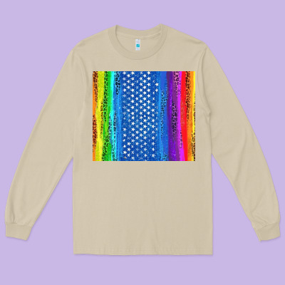 Lgbtq+ Pride American Flag Tumbler Long Sleeve Tee Designed By Bundleandbundleshop