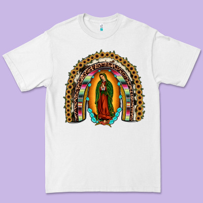 Our Lady Of Guadalupe Rainbow Premium Tee Designed By Jahusdesignshop