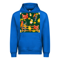 Cobalt farm life seamless pattern Urban Hoodie - FaDigitalArtStudio
