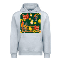 Heather Grey farm life seamless pattern Urban Hoodie - FaDigitalArtStudio