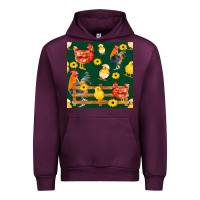 Mauve Wine farm life seamless pattern Urban Hoodie - FaDigitalArtStudio