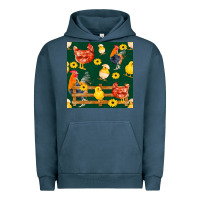 Pigment Midnight Navy farm life seamless pattern Urban Hoodie - FaDigitalArtStudio
