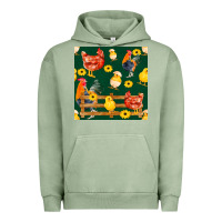 Pigment Oil Green farm life seamless pattern Urban Hoodie - FaDigitalArtStudio