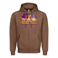 Chestnut Basketball gnomes Zipper Hoodie - NancyCooperArtShop