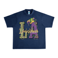 Navy louisiana mardi gras Urban Heavy Tee - MaliasSmallBusiness