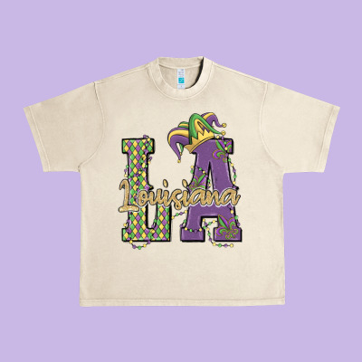 Louisiana Mardi Gras Urban Heavy Tee Designed By Maliassmallbusiness