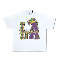 White louisiana mardi gras Urban Heavy Tee - MaliasSmallBusiness