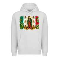 Dove Grey mexican flag our lady of guadalupe Premium Hoodie - JahusDesignShop