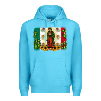 Ocean Blue mexican flag our lady of guadalupe Premium Hoodie - JahusDesignShop