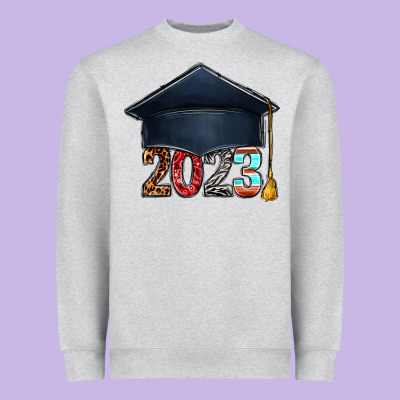 2023 Graduation Hat Bbs Heavyweight Sweatshirt Designed By Bundleandbundleshop