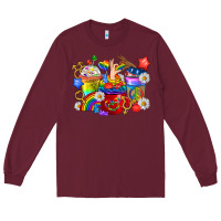 Burgundy LGBTQ+ Pride Coffee Cups Long Sleeve Tee - BundleAndBundleShop