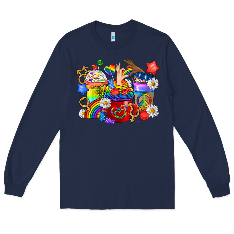 Lgbtq+ Pride Coffee Cups Long Sleeve Tee by BundleAndBundleShop | Teevron