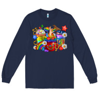 Navy LGBTQ+ Pride Coffee Cups Long Sleeve Tee - BundleAndBundleShop