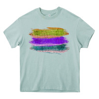 Arona Green Purple Cyan Colored Triple Brush Strokes Heavy Core Tee - Bettercallsaul