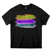 Black Green Purple Cyan Colored Triple Brush Strokes Heavy Core Tee - Bettercallsaul
