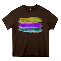 Chocolate Brown Green Purple Cyan Colored Triple Brush Strokes Heavy Core Tee - Bettercallsaul