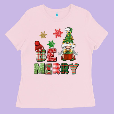 Be Merry Ladies Tee Designed By Bundleandbundleshop
