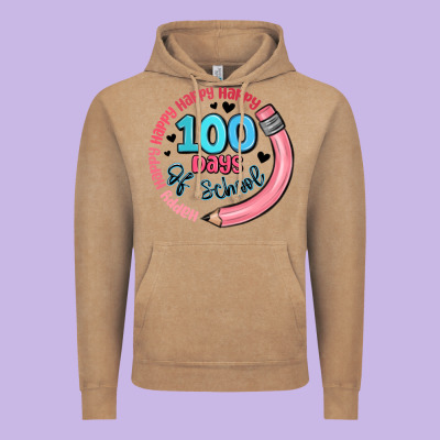 Happy 100 Days Of School Vintage Hoodie Designed By Maliassmallbusiness
