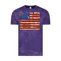Cloud Purple American flag leopard cowhide Vintage Tee - JahusDesignShop