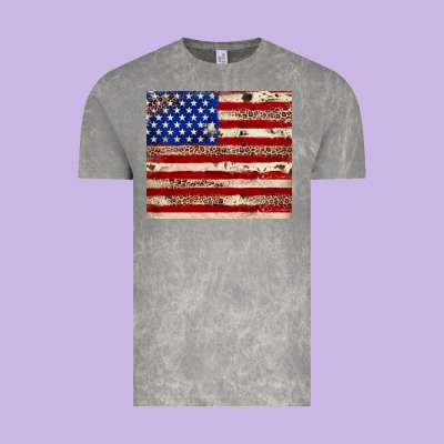 American Flag Leopard Cowhide Vintage Tee Designed By Jahusdesignshop