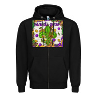 Black Mardi Gras fleur de lis Zipper Hoodie - NancyCooperArtShop
