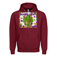 Burgundy Mardi Gras fleur de lis Zipper Hoodie - NancyCooperArtShop