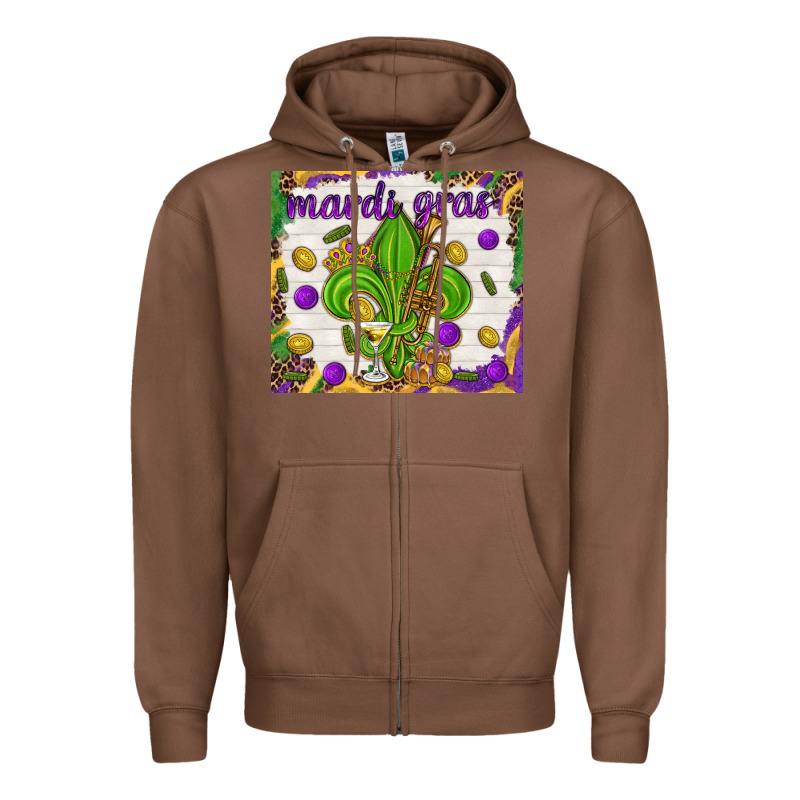 Mardi Gras Fleur De Lis Zipper Hoodie by NancyCooperArtShop | Teevron