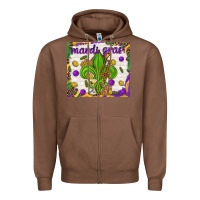 Chestnut Mardi Gras fleur de lis Zipper Hoodie - NancyCooperArtShop