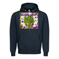 Navy Mardi Gras fleur de lis Zipper Hoodie - NancyCooperArtShop