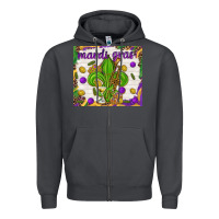 Smoke Mardi Gras fleur de lis Zipper Hoodie - NancyCooperArtShop