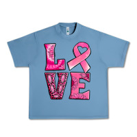 Pebble Blue Breast Cancer love Urban Heavy Tee - NancyCooperArtShop