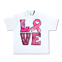 White Breast Cancer love Urban Heavy Tee - NancyCooperArtShop