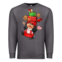 Charcoal Heather cute christmas girl gnome Premium Sweatshirt - CowGirlArtShop