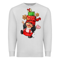 Dove Grey cute christmas girl gnome Premium Sweatshirt - CowGirlArtShop