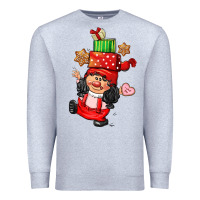Heather Grey cute christmas girl gnome Premium Sweatshirt - CowGirlArtShop
