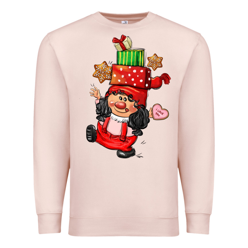 Cute Christmas Girl Gnome Premium Sweatshirt by CowGirlArtShop | Teevron