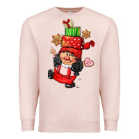 Pale Pink cute christmas girl gnome Premium Sweatshirt - CowGirlArtShop