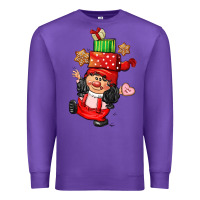 Purple cute christmas girl gnome Premium Sweatshirt - CowGirlArtShop