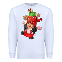 White cute christmas girl gnome Premium Sweatshirt - CowGirlArtShop