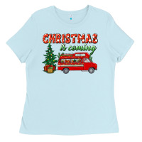 Baby Blue christmas is coming Ladies Tee - BundleAndBundleShop