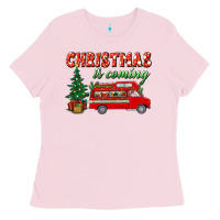 Bubblegum Pink christmas is coming Ladies Tee - BundleAndBundleShop