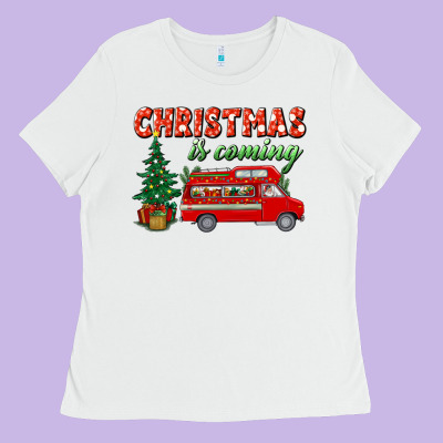 Christmas Is Coming Ladies Tee Designed By Bundleandbundleshop