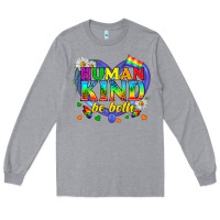 Heather Grey LGBTQ Pride Human Kind Be Both Long Sleeve Tee - BundleAndBundleShop