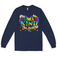 Navy LGBTQ Pride Human Kind Be Both Long Sleeve Tee - BundleAndBundleShop