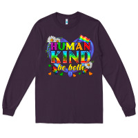 Plum LGBTQ Pride Human Kind Be Both Long Sleeve Tee - BundleAndBundleShop
