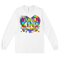 White LGBTQ Pride Human Kind Be Both Long Sleeve Tee - BundleAndBundleShop