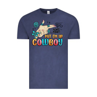 Vintage Denim western turquoise put em up cowboy Vintage Tee - MaliasSmallBusiness