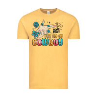 Vintage Mustard western turquoise put em up cowboy Vintage Tee - MaliasSmallBusiness