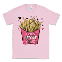 Bubblegum Pink fries before guys Classic Tee - MaliasSmallBusiness